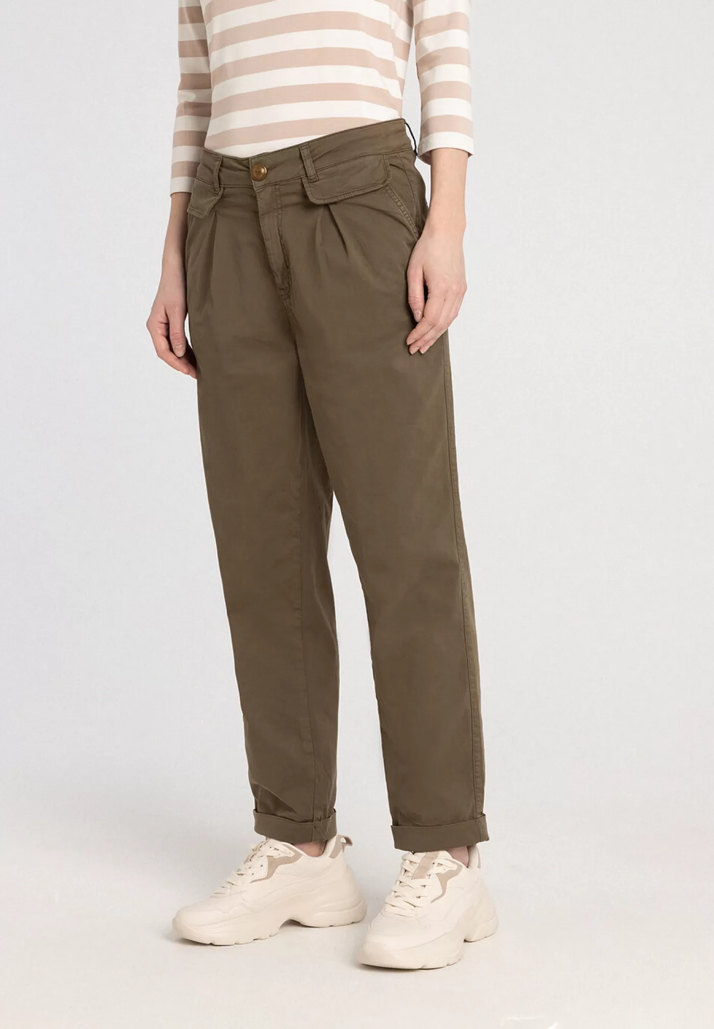 Store MORE&MORE Baumwoll-Chino, khaki, Frühjahrs-Kollektion gruen