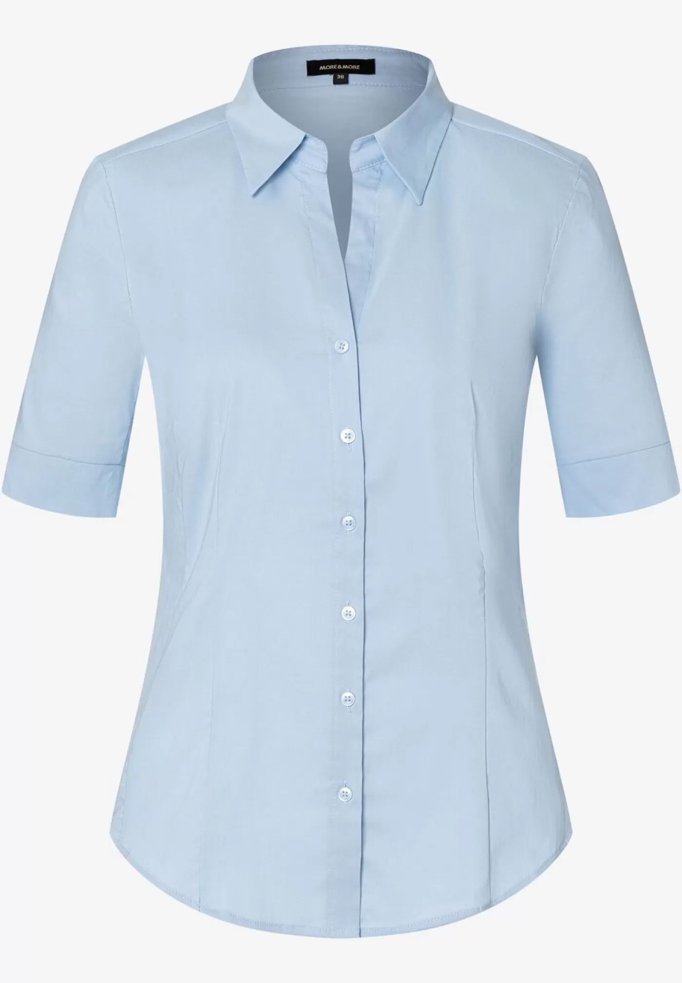 Shop MORE&MORE Baumwoll/Stretch Bluse, hell blau