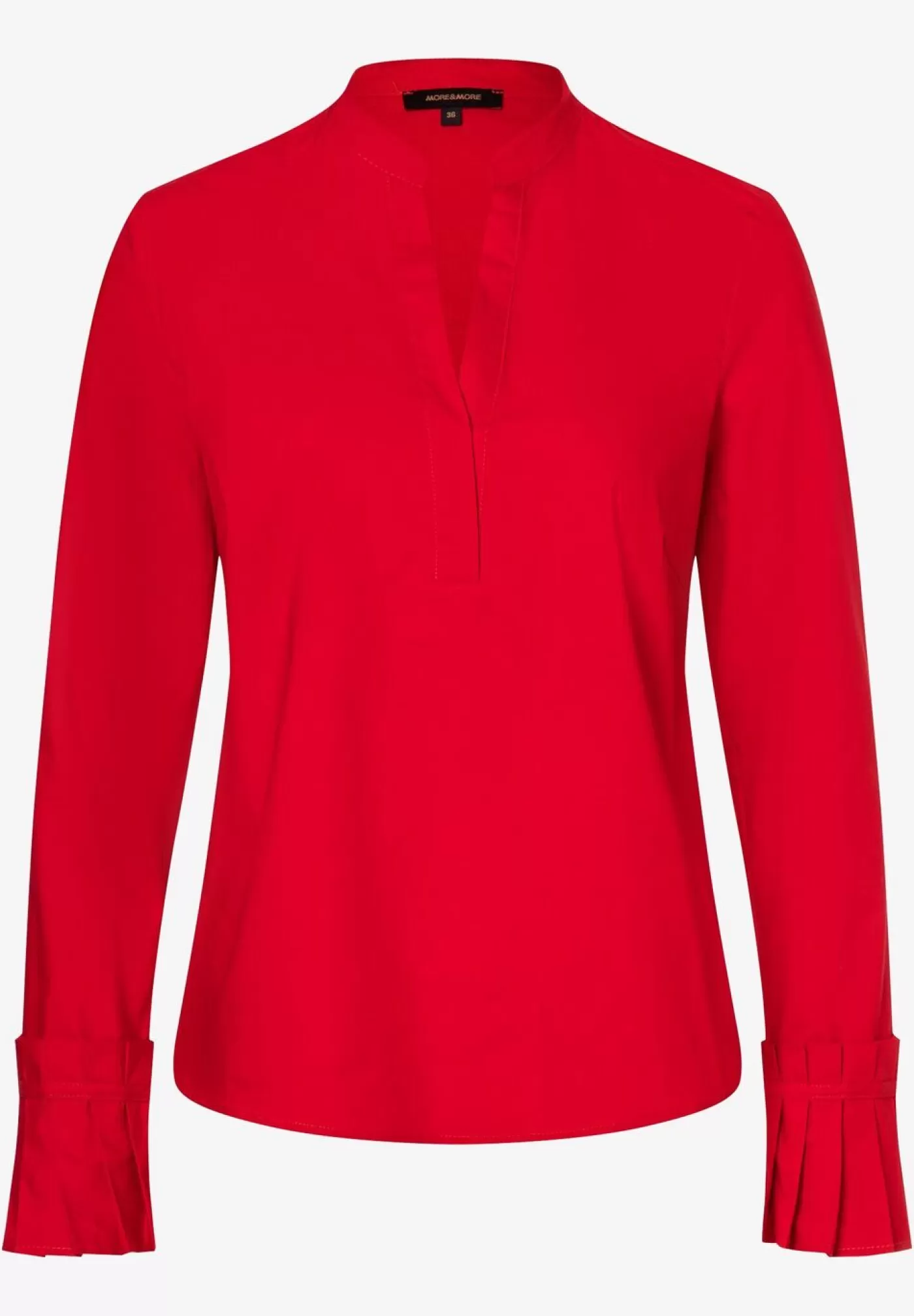 Best Sale MORE&MORE Baumwoll/Stretch Bluse mit Falten-Manschette, power red, Herbst-Kollektion rot