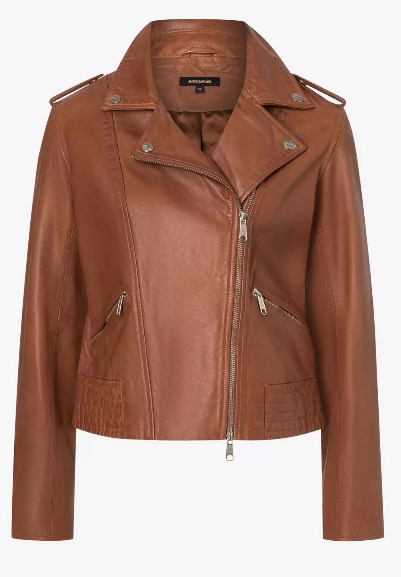 Online MORE&MORE Biker-Lederjacke, hazel brown, Herbst-Kollektion braun