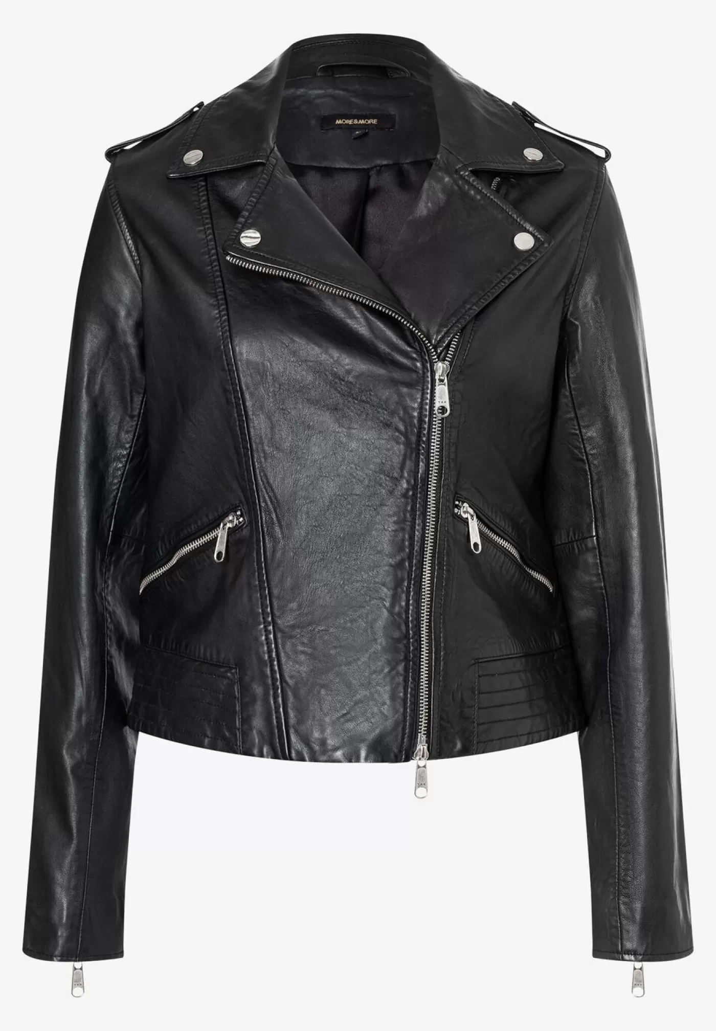 Best Sale MORE&MORE Biker-Lederjacke, , Herbst-Kollektion schwarz