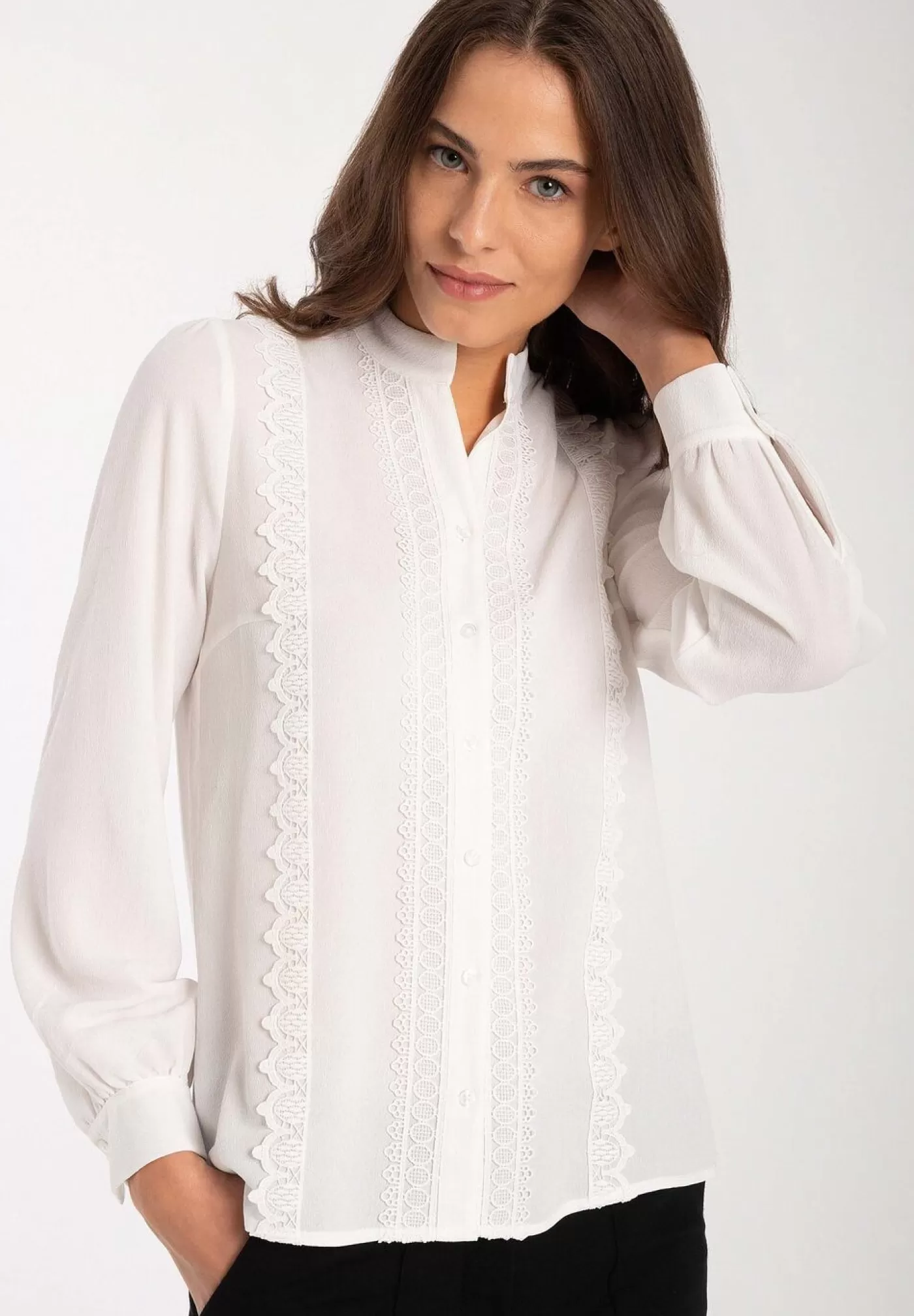 Fashion MORE&MORE Bluse mit Spitzendetails, , Herbst-Kollektion ecru