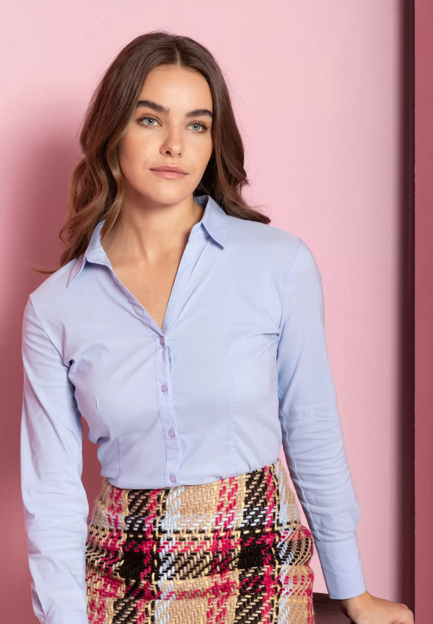 Cheap MORE&MORE Businessbluse, hell blau