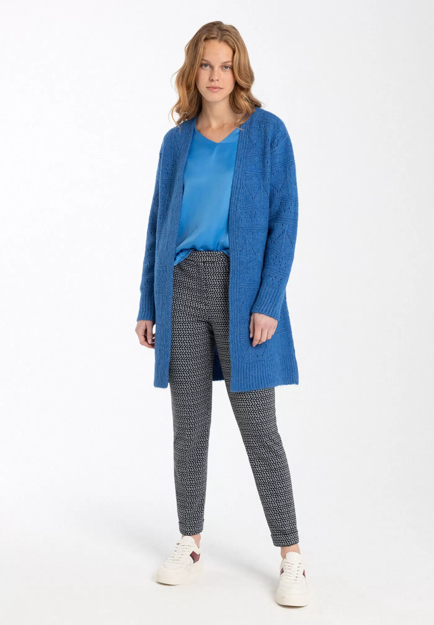 Best Sale MORE&MORE Cardigan mit Lochstrickmuster, , Winter-Kollektion blau