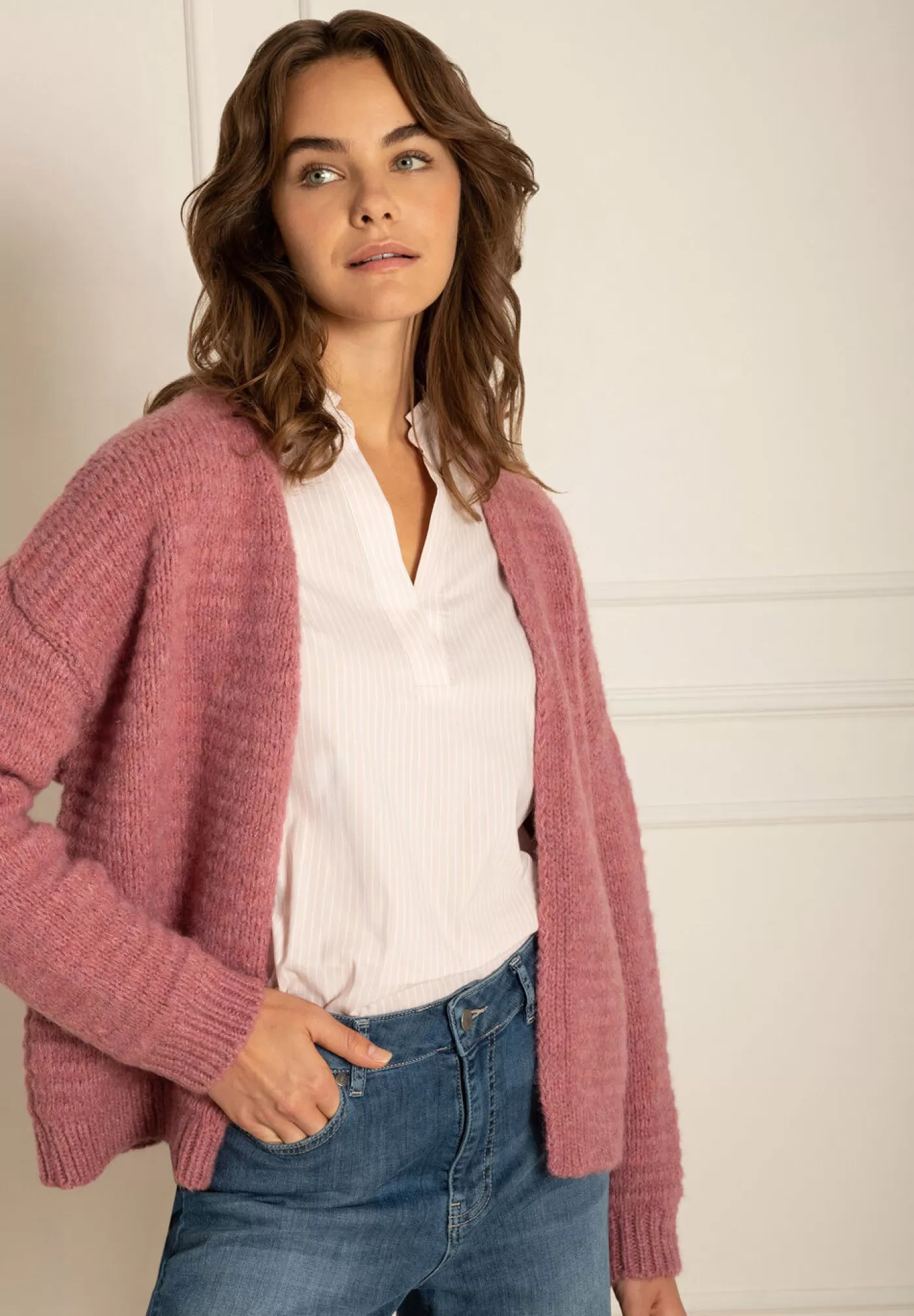 Best MORE&MORE Cardigan, wild rose, Herbst-Kollektion rosa