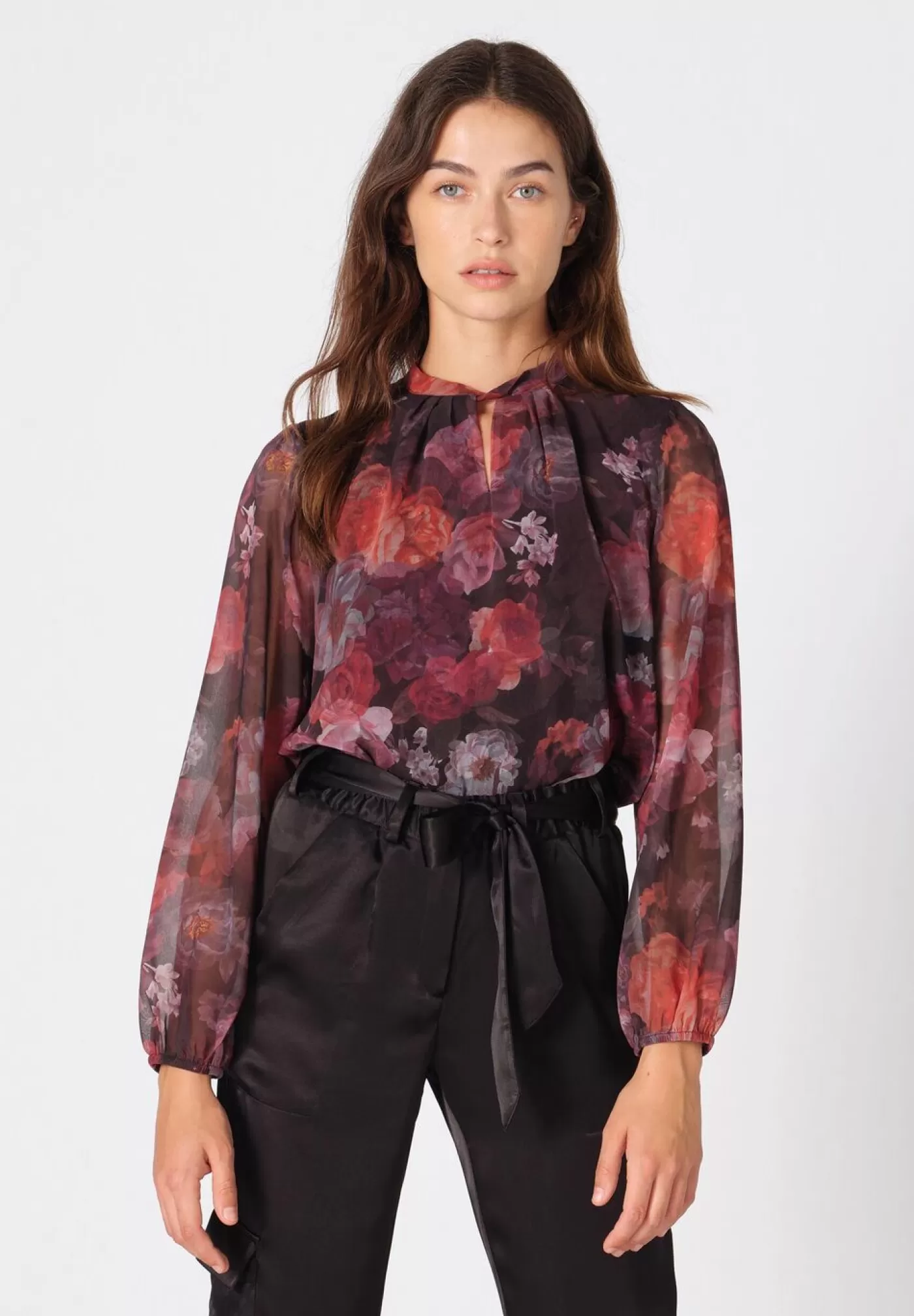 Flash Sale MORE&MORE Chiffonbluse, Flowerprint, GLAM-Kollektion mehrfarbig