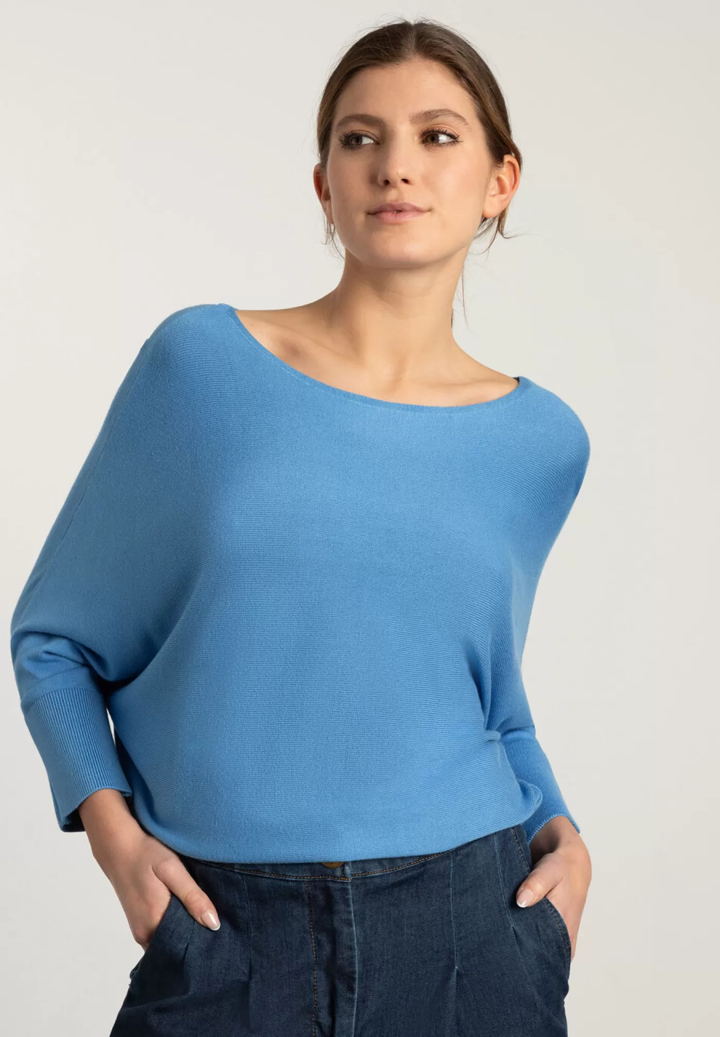 Flash Sale MORE&MORE Fledermaus-Pullover, blue breeze, Frühjahrs-Kollektion hellblau