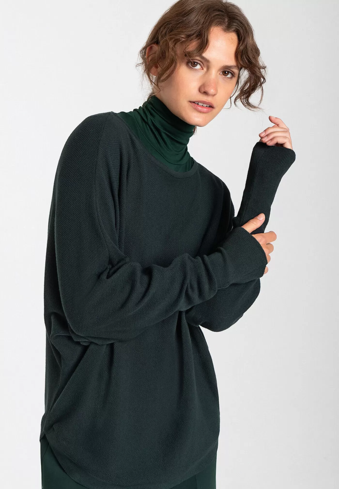 Cheap MORE&MORE Fledermaus-Pullover, dark forest, Herbst-Kollektion gruen