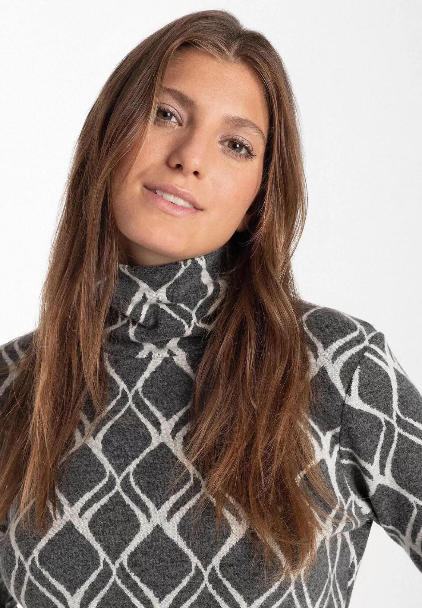 Fashion MORE&MORE Jerseyrolli, Jacquard, Herbst-Kollektion anthrazit