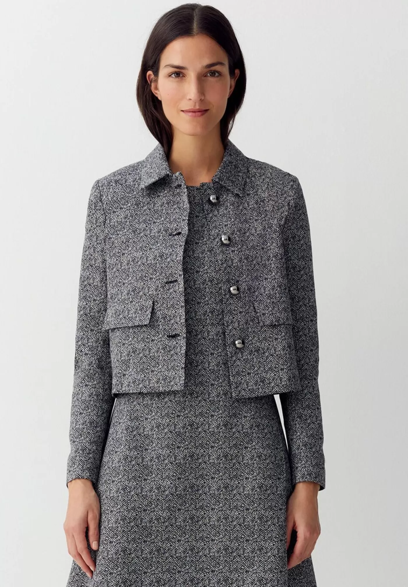 Clearance MORE&MORE kurze Jacke mit Jacquardmuster, Herbst-Kollektion schwarz