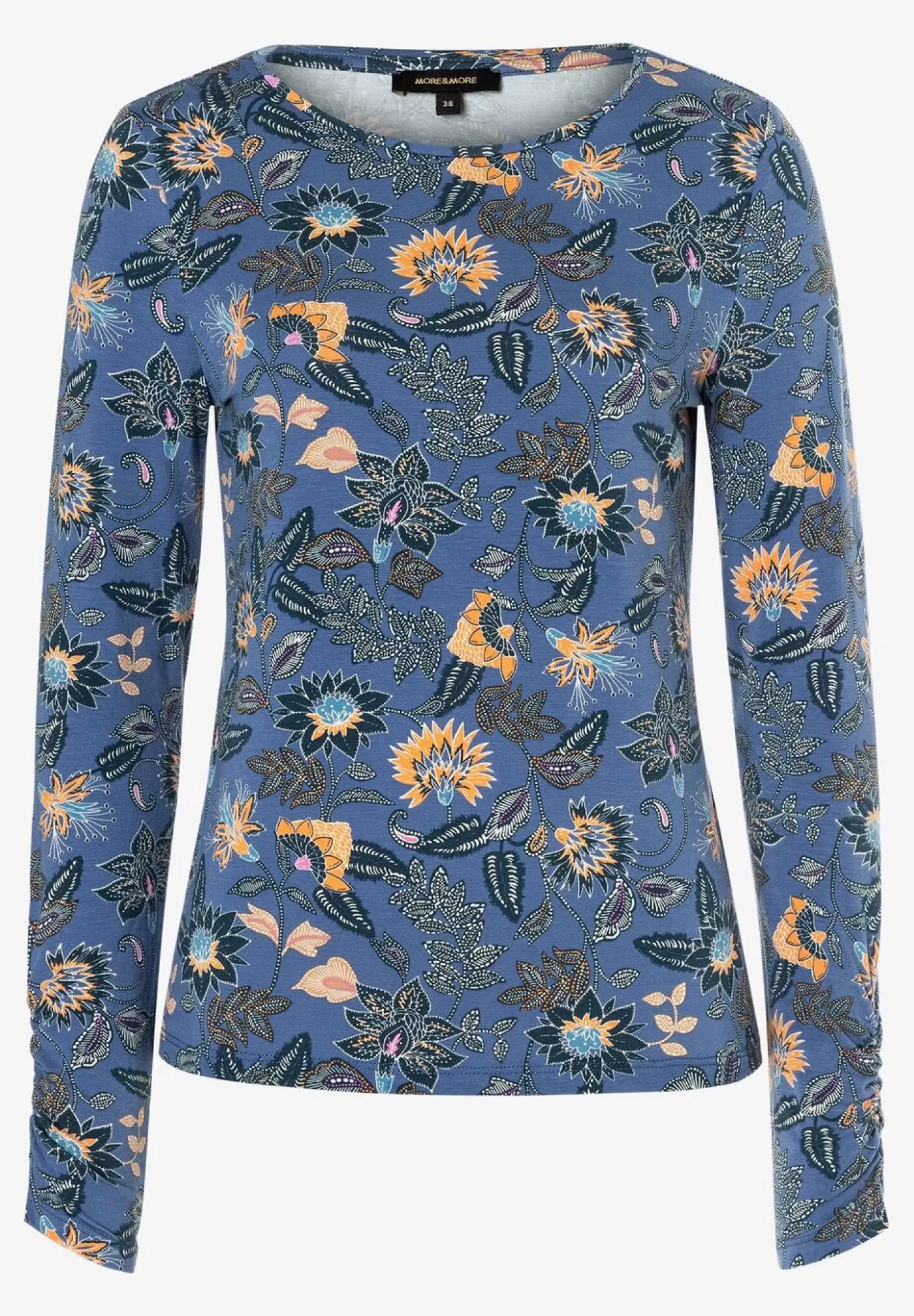 Outlet MORE&MORE Langarmshirt mit Paisleyprint, smoke blue, Herbst-Kollektion blau