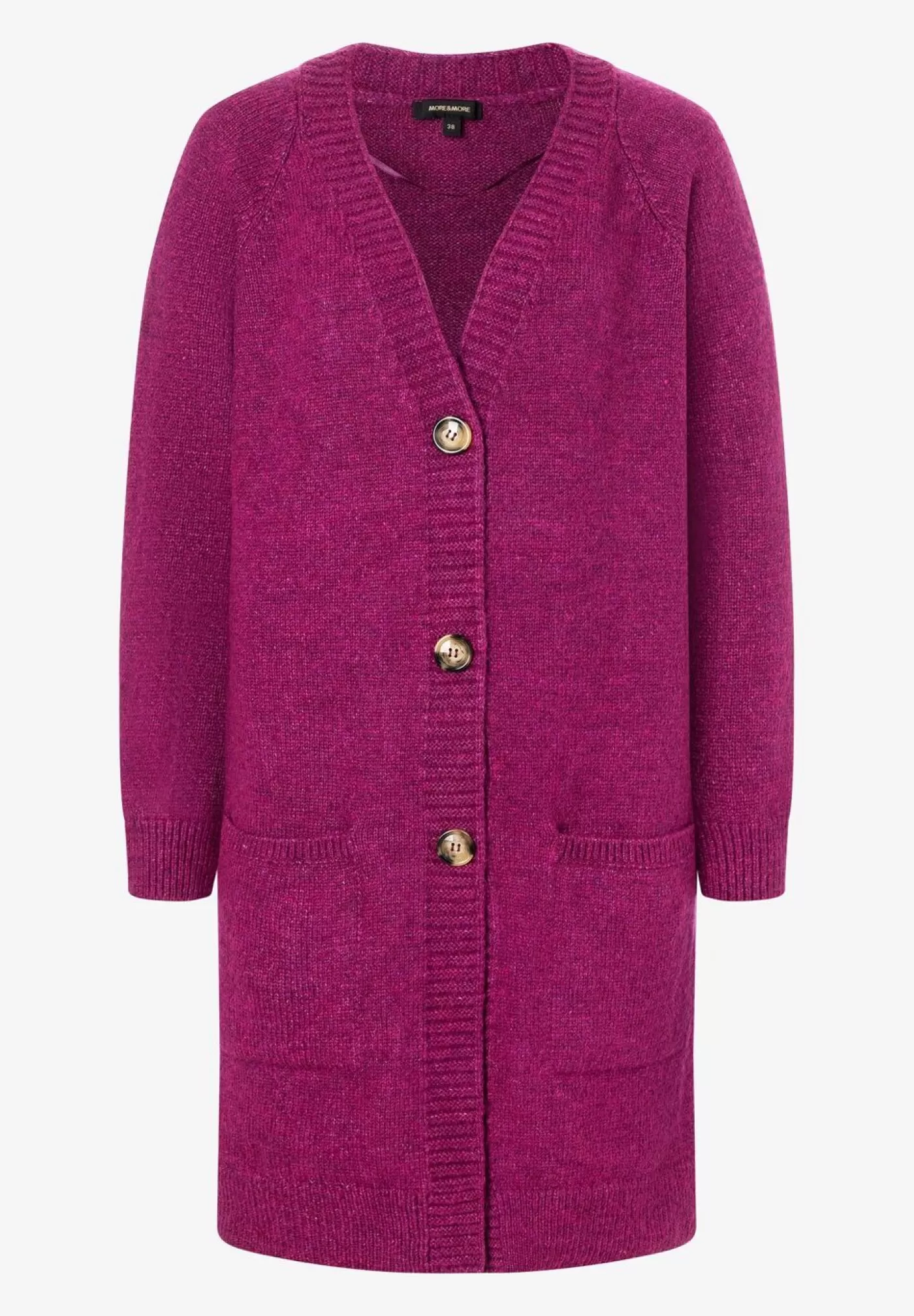 Discount MORE&MORE lange Strickjacke, bright orchid, Herbst-Kollektion pink