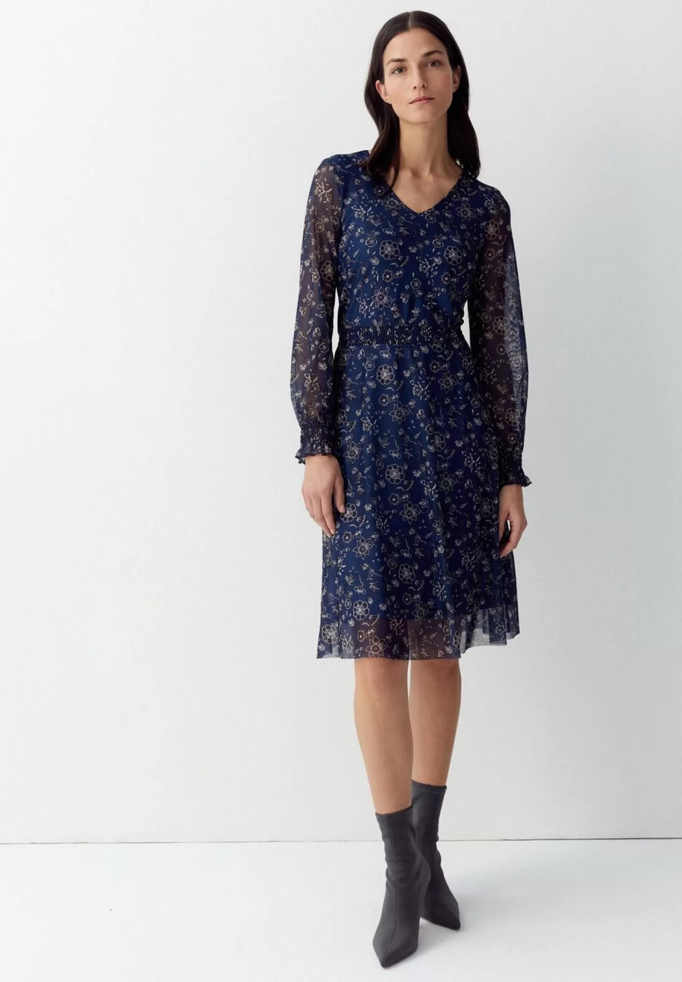 Online MORE&MORE Meshkleid, Flowerprint, Herbst-Kollektion blau