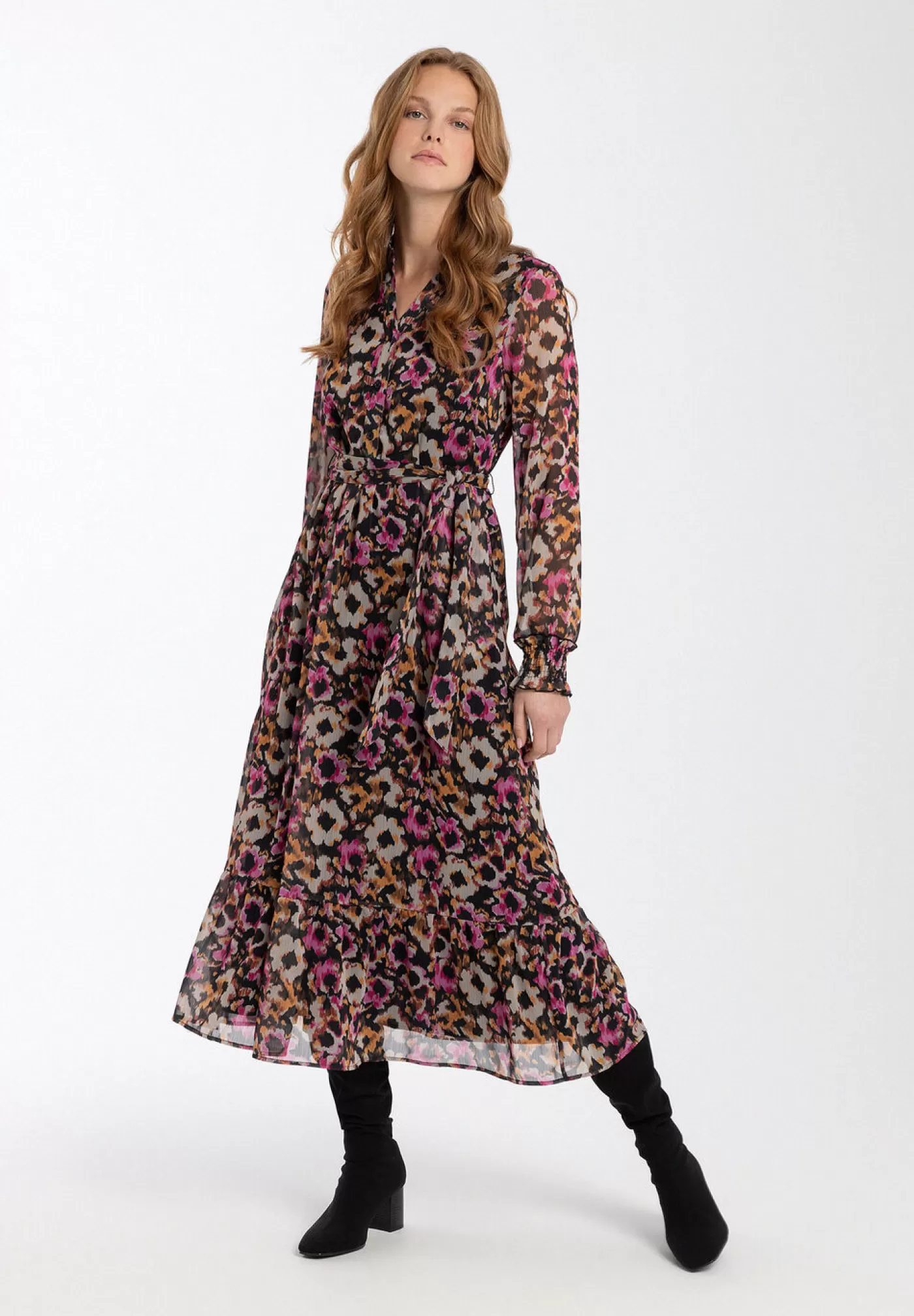 Fashion MORE&MORE Midikleid, Flowerprint, Herbst-Kollektion ecru