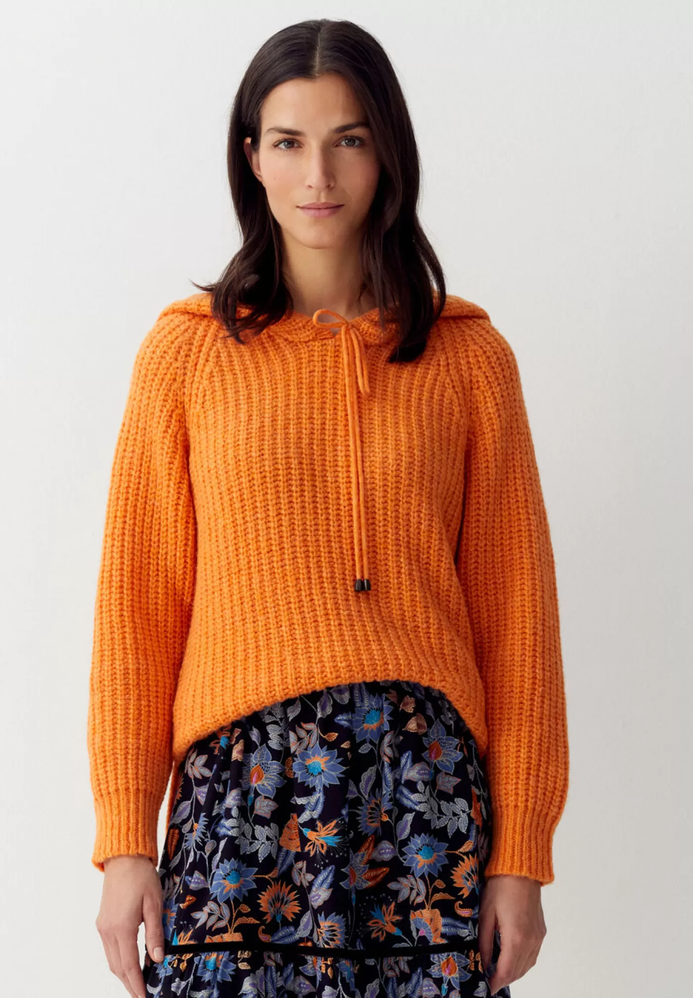 Store MORE&MORE Pullover mit Kapuze, pumpkin, Herbst-Kollektion orange