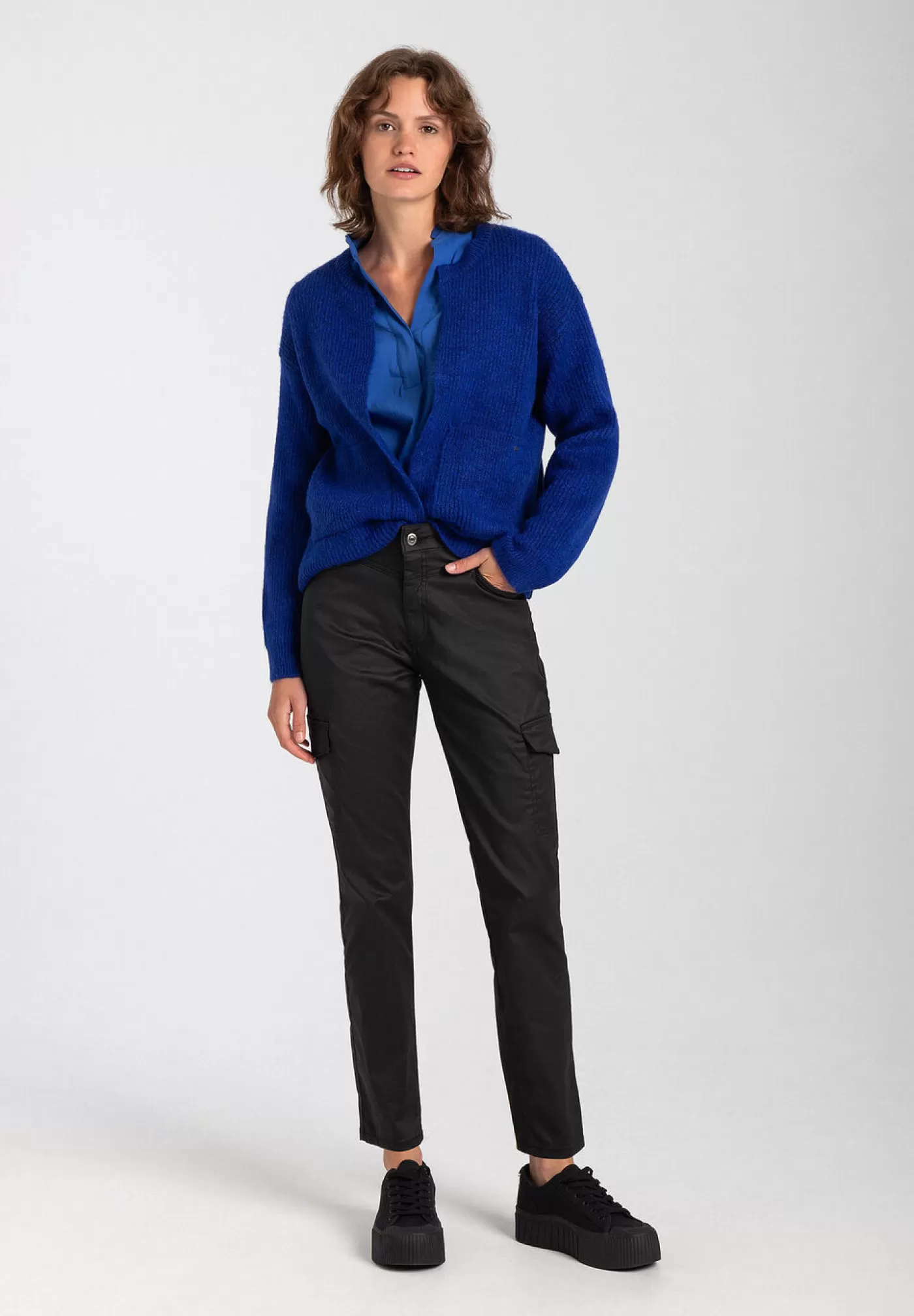 Online MORE&MORE Rippen-Strickjacke, deep blue, Herbst-Kollektion blau