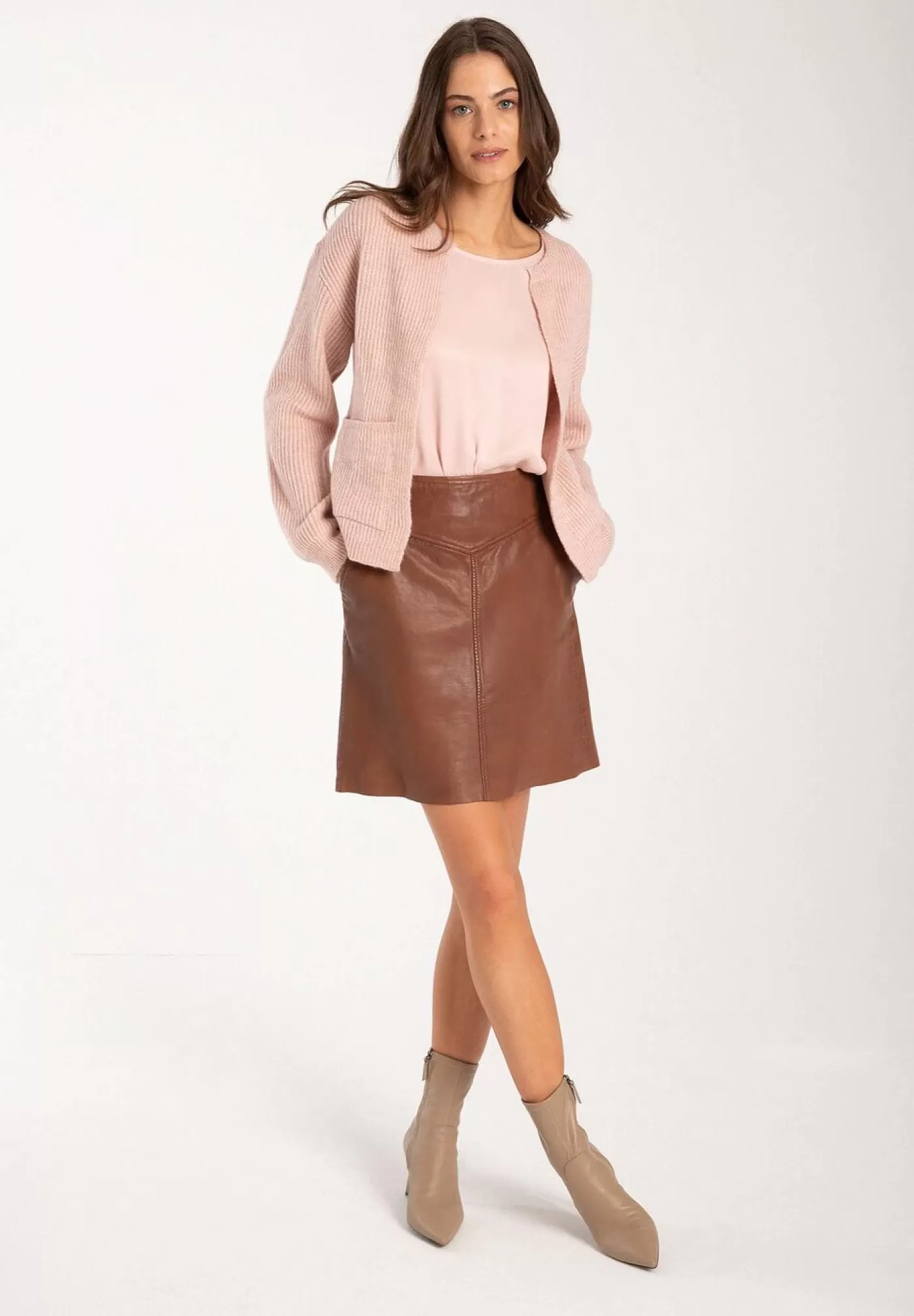 Flash Sale MORE&MORE Rippen-Strickjacke, rosé, Herbst-Kollektion rosa