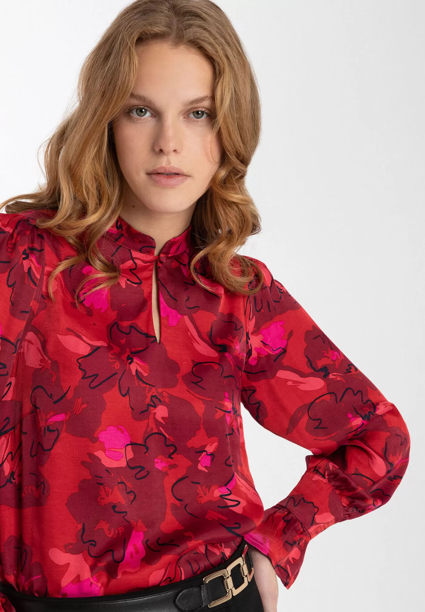 Clearance MORE&MORE Satinbluse, Flowerprint, Winter-Kollektion mehrfarbig