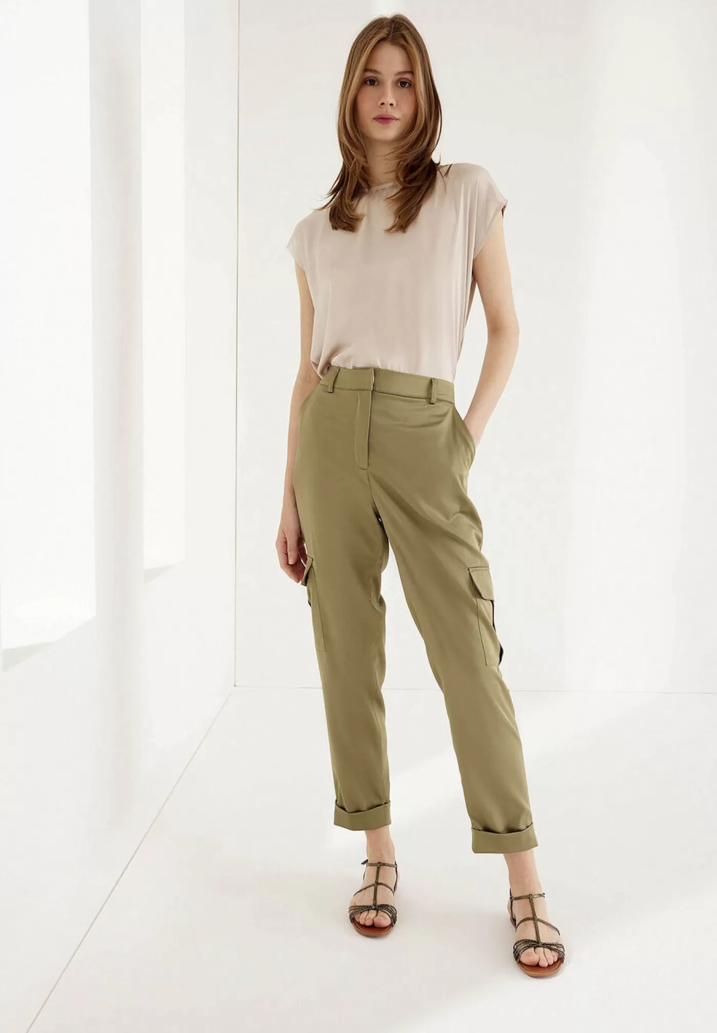 Sale MORE&MORE Shirt mit Satinfront, beige