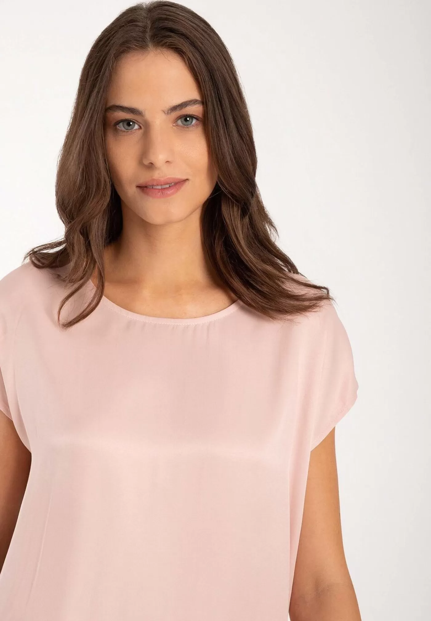 Outlet MORE&MORE Shirt mit Satinfront, rosé, Herbst-Kollektion rosa