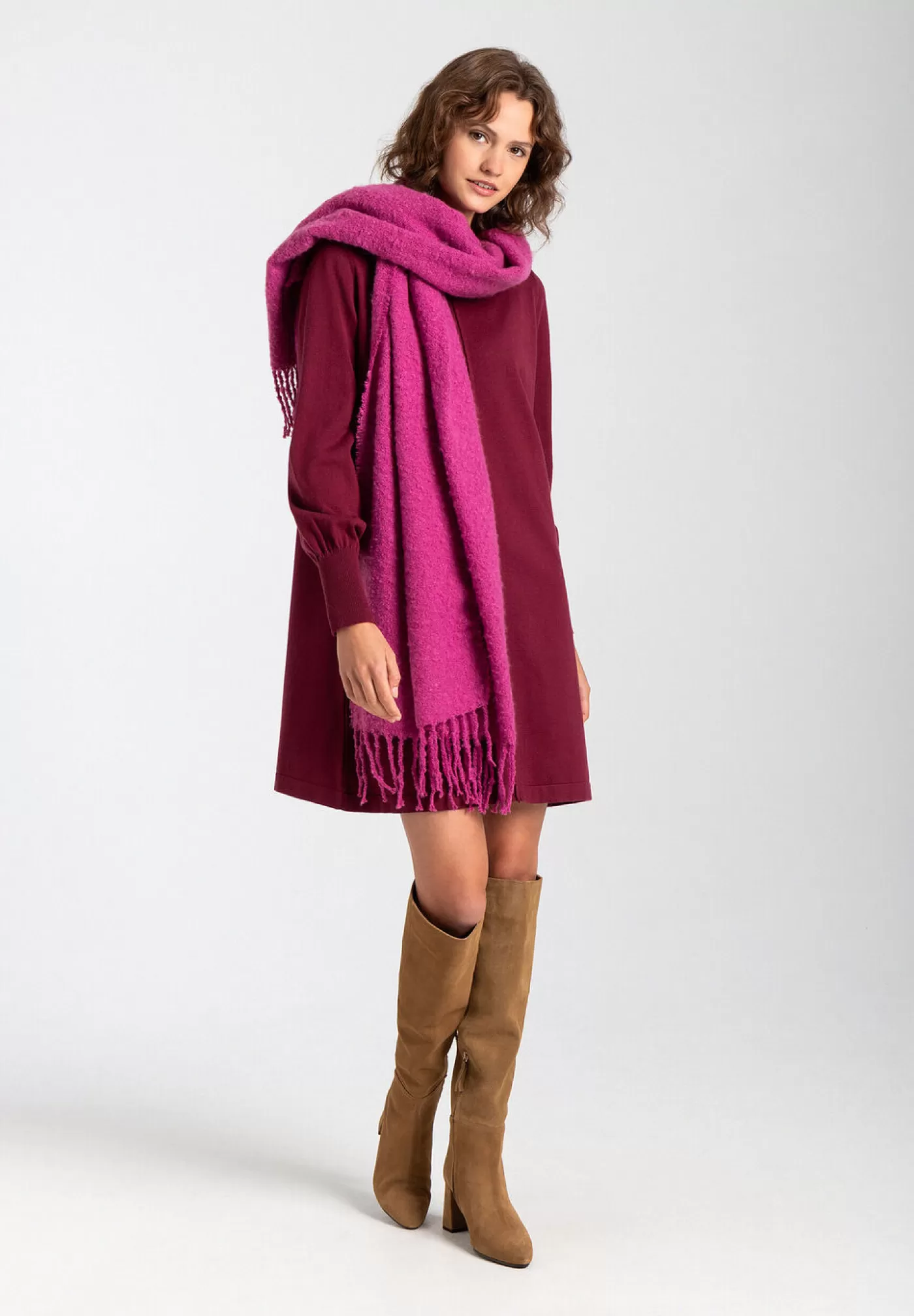 Store MORE&MORE Strickkleid, burgundy, Herbst-Kollektion rot