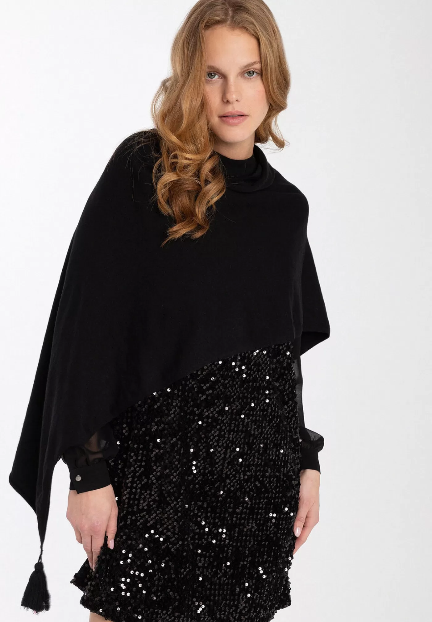 Online MORE&MORE Strickponcho, , Herbst-Kollektion schwarz