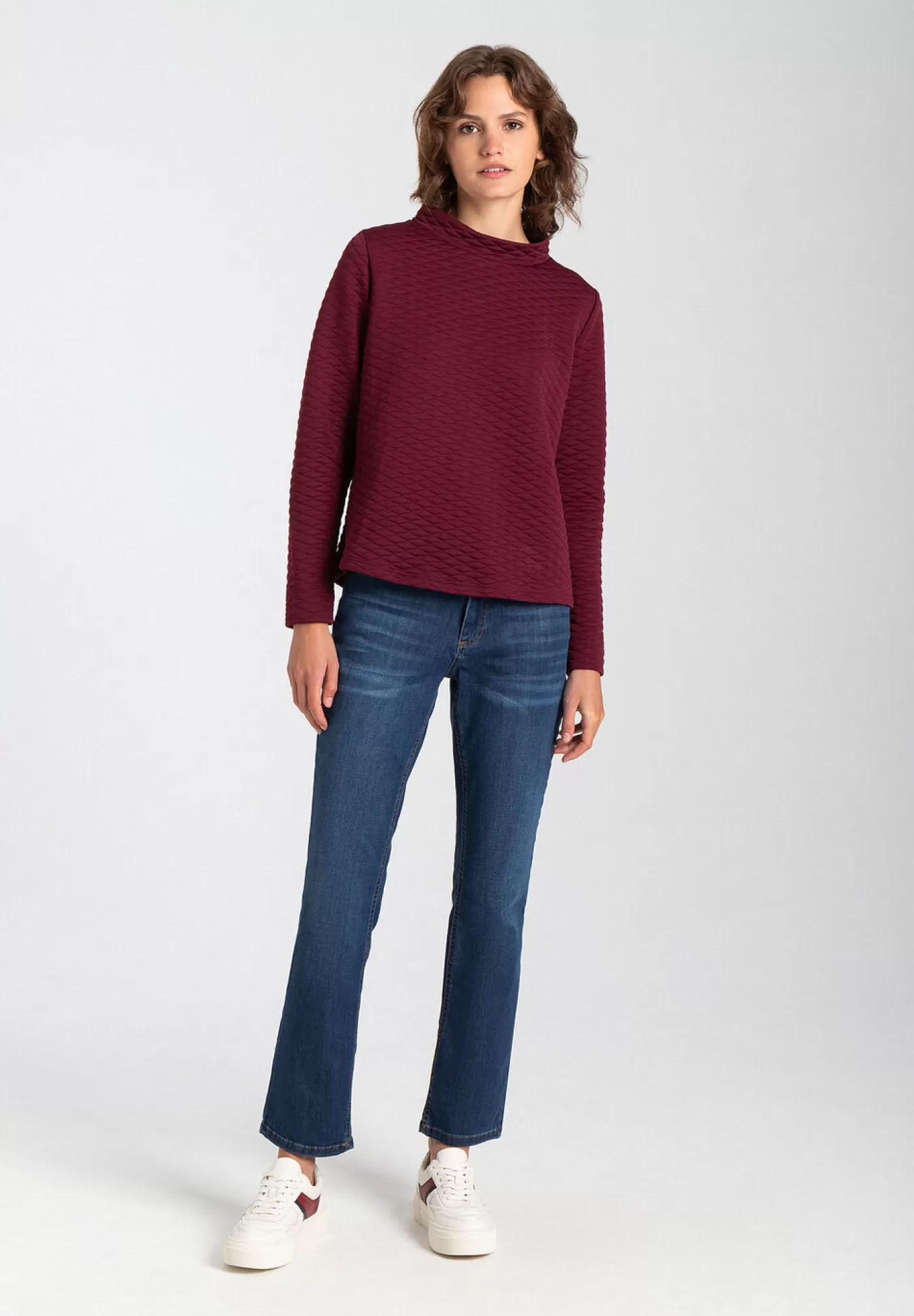 Clearance MORE&MORE Struktur Sweatshirt, burgundy, Herbst-Kollektion rot