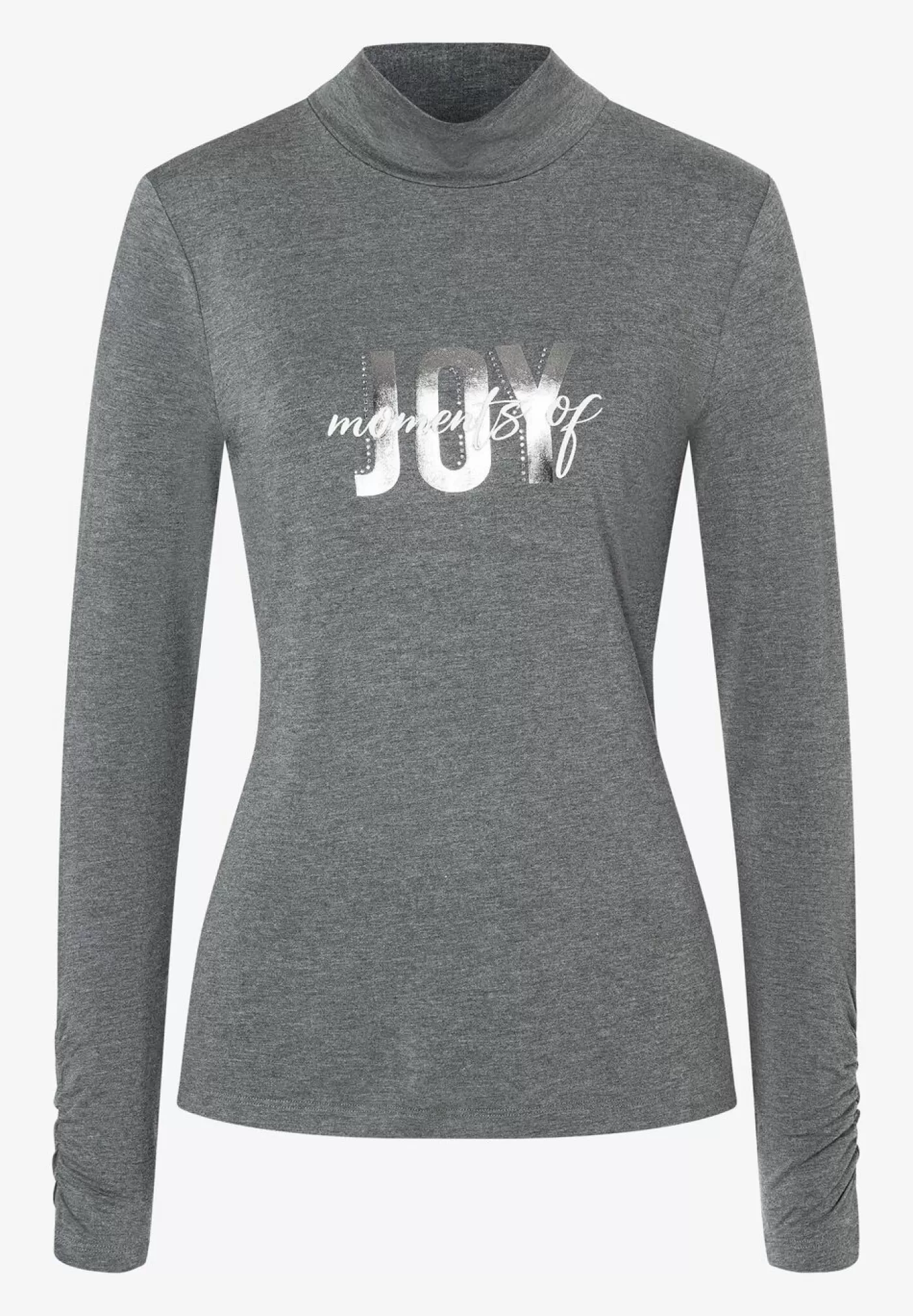 Outlet MORE&MORE T-Shirt mit Silber-Schrift, Winter-Kollektion grau