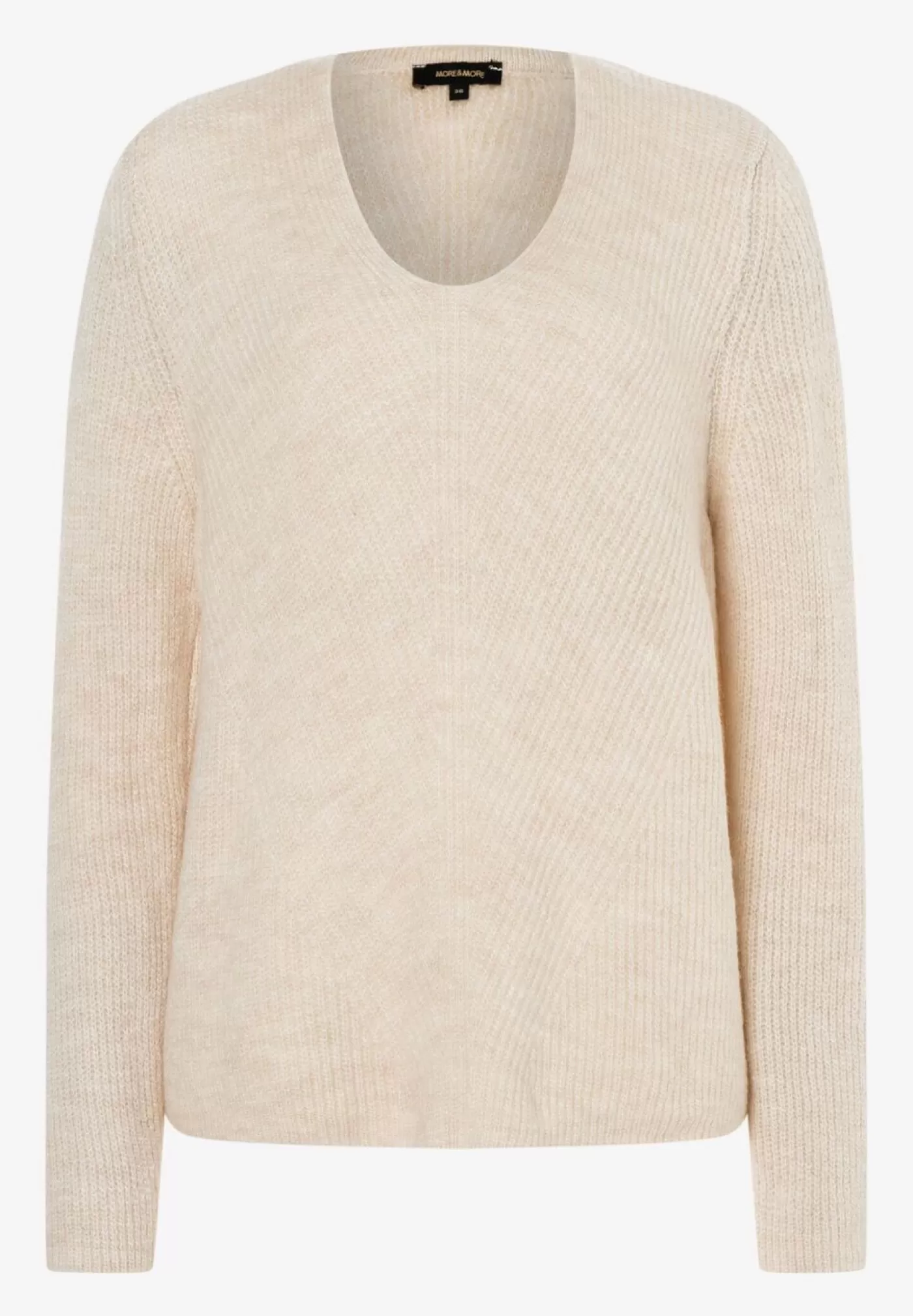 Fashion MORE&MORE V-Neck Pullover, almond, Herbst-Kollektion ecru