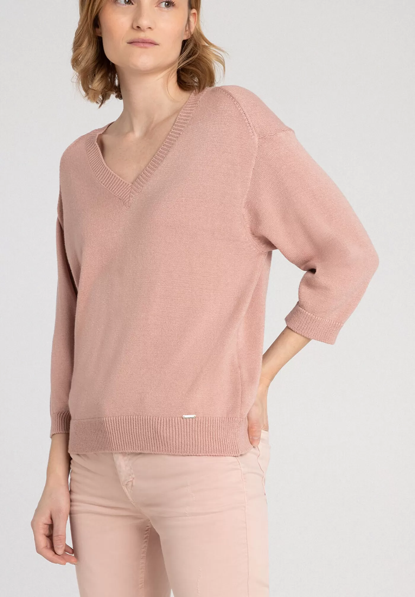 Best Sale MORE&MORE V-Neck Pullover, , Frühjahres-Kollektion rosa